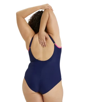 Alternative view of Arena Paisley Plus U-Back – Dam – (Navy-Rose/Multicolor)